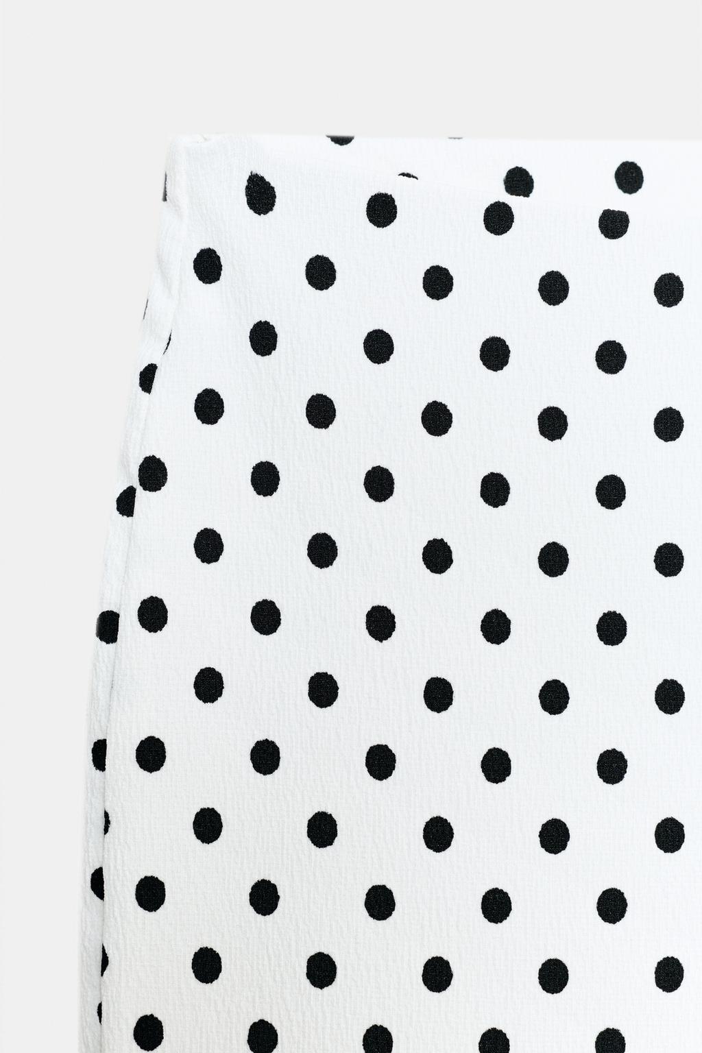 РАСКЛЕШЕННЫЕ БРЮКИ СТРЕТЧ В ГОРОШЕК