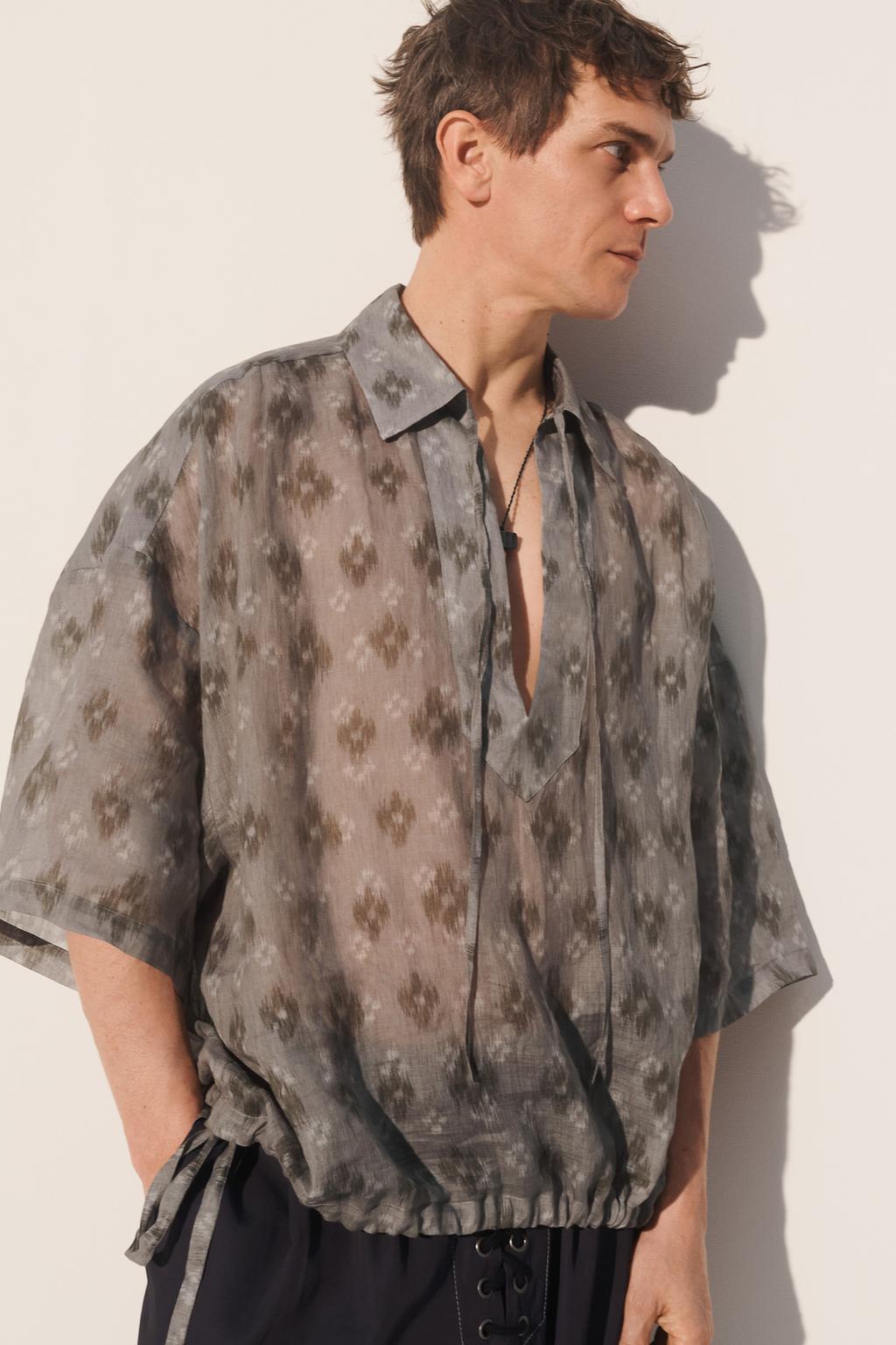 Поло свободного кроя из 100% рами