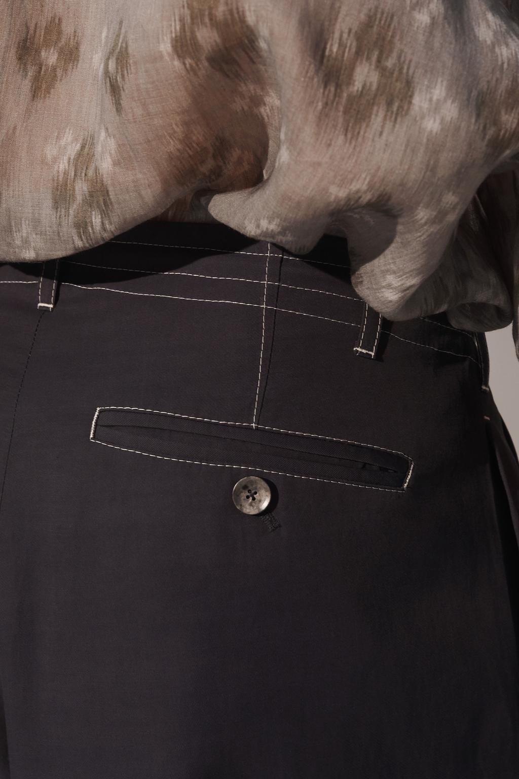 Широкие брюки с завышенной талией на завязке