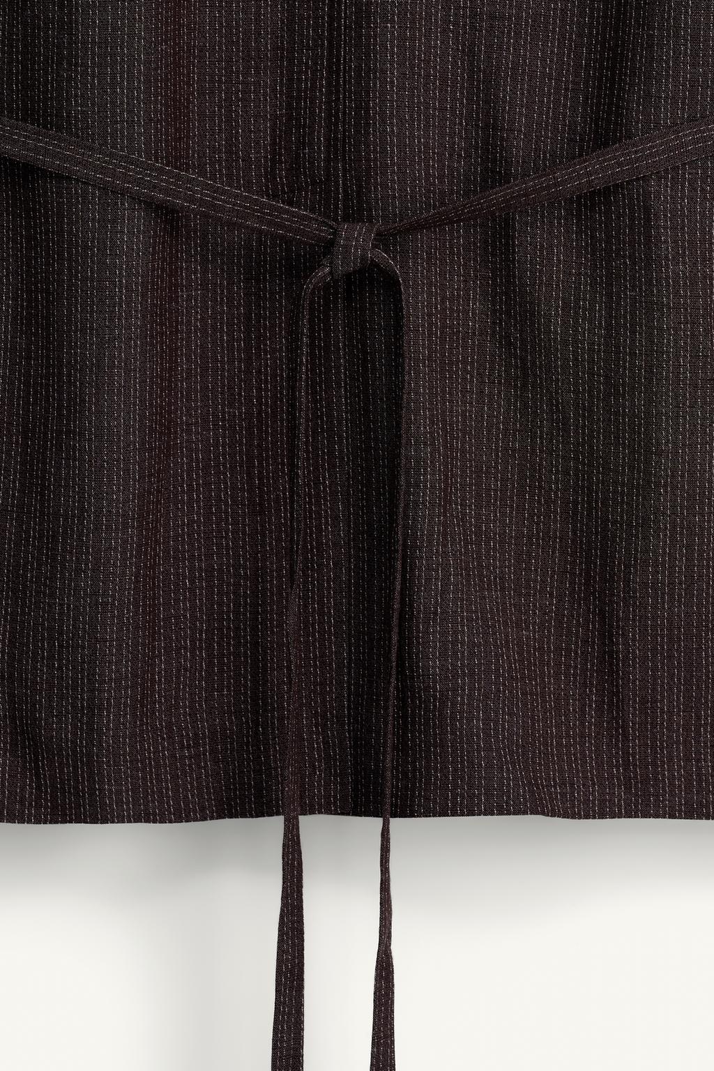 Пиджак полуприталенного кроя из вискозы и льна в полоску