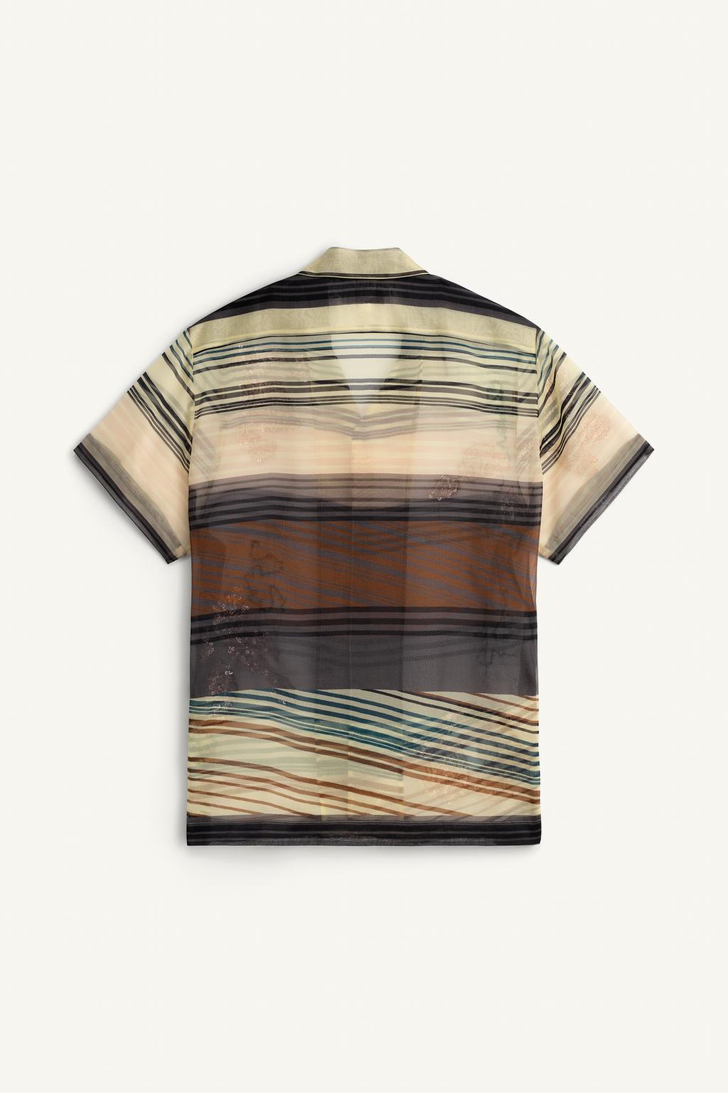 Рубашка из органзы 100% шелка с пайетками