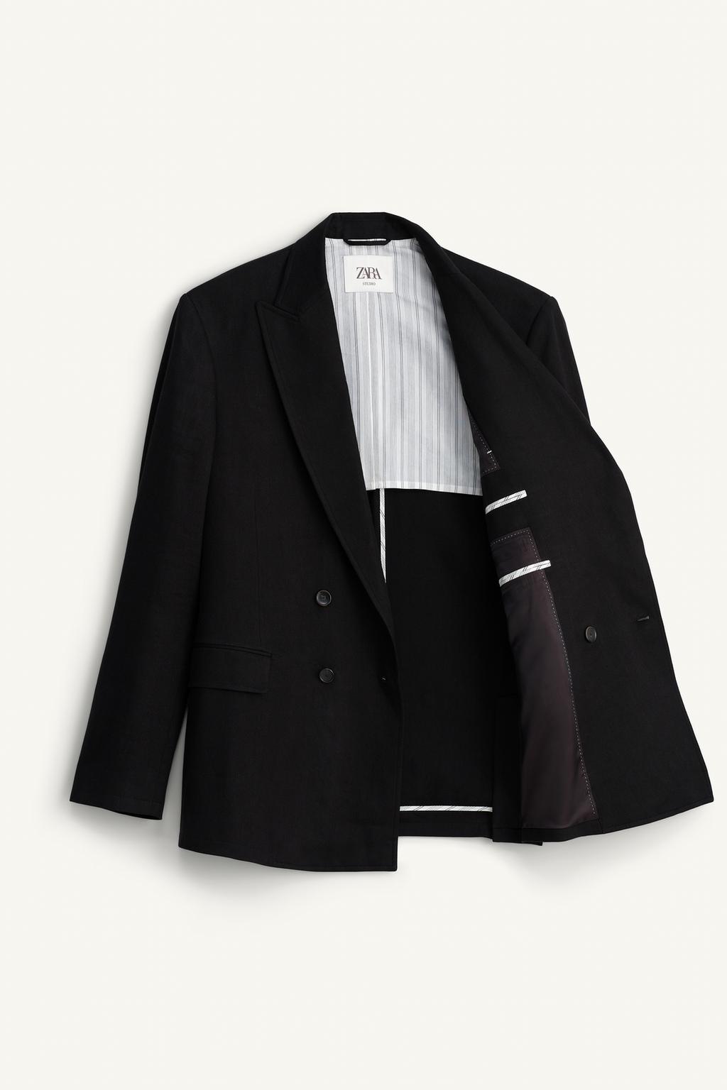 Пиджак приталенного кроя из льняного и лиоцеллового микса