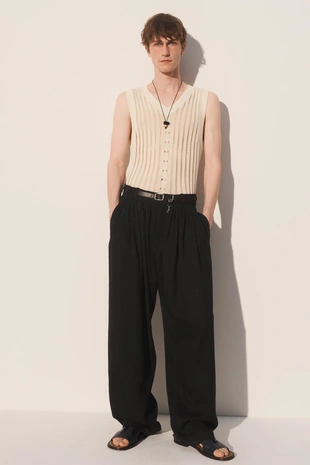 Льняные/лиоцелловые застаревшие брюки для костюма- Заказать в России