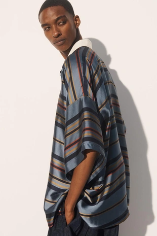 Поло свободного кроя из купро-шелка- Заказать в России