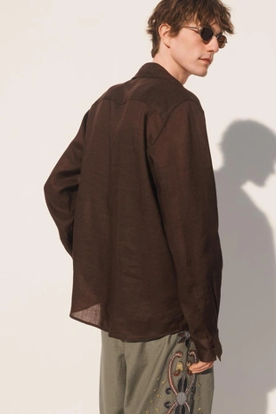 Поло свободного кроя из смесовой ткани рами и ленцелль- Заказать в России