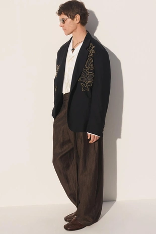 Пиджак свободного кроя с контрастной вышивкой- Заказать в России