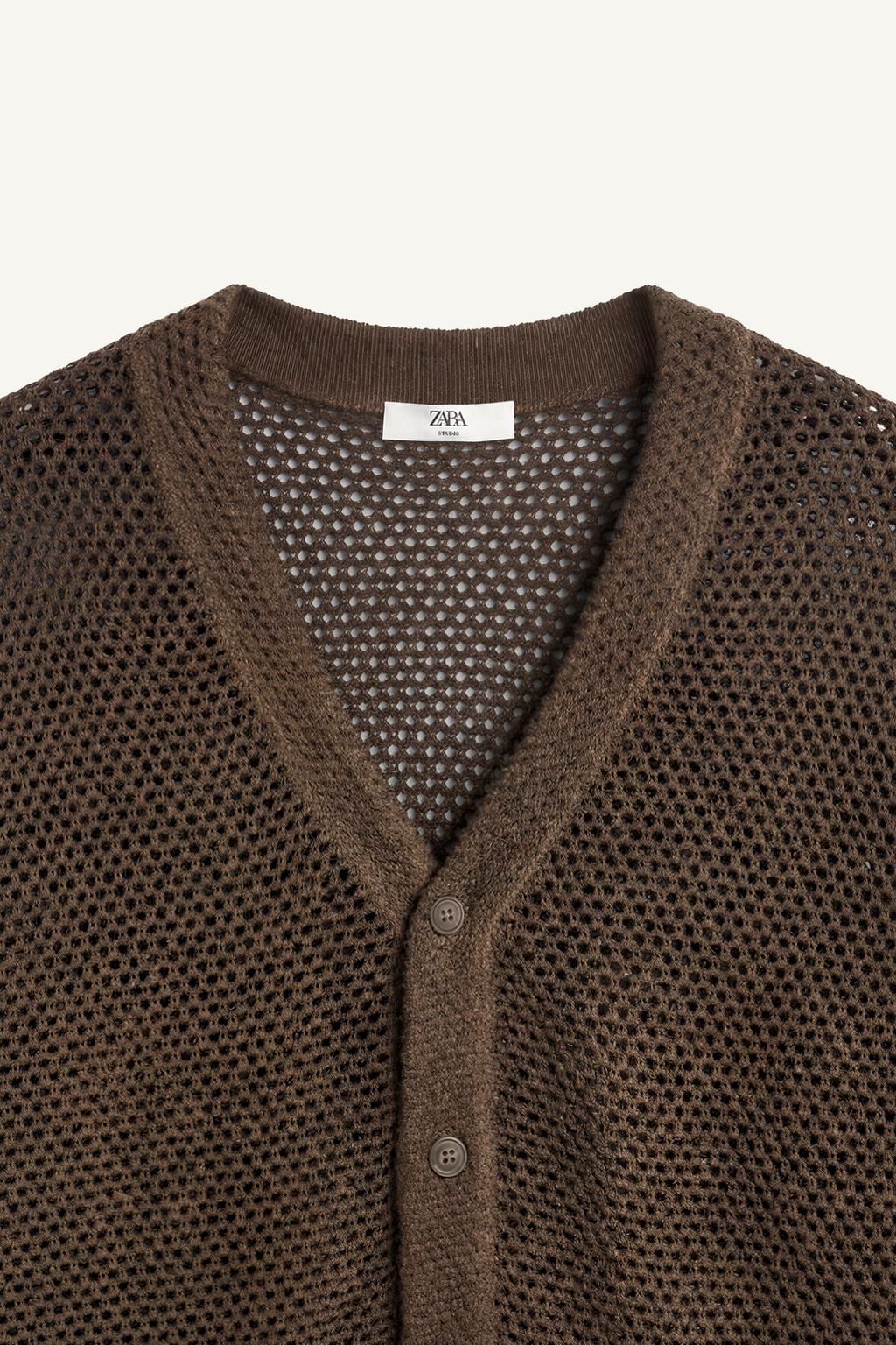 Кардиган свободного кроя с крупной вязкой