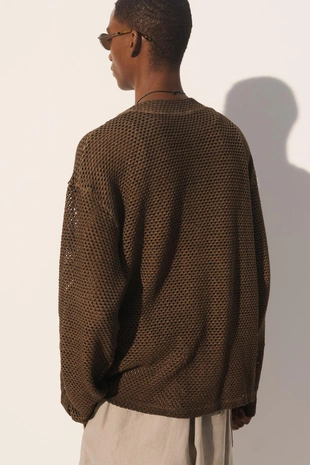 Кардиган свободного кроя с крупной вязкой- Заказать в России