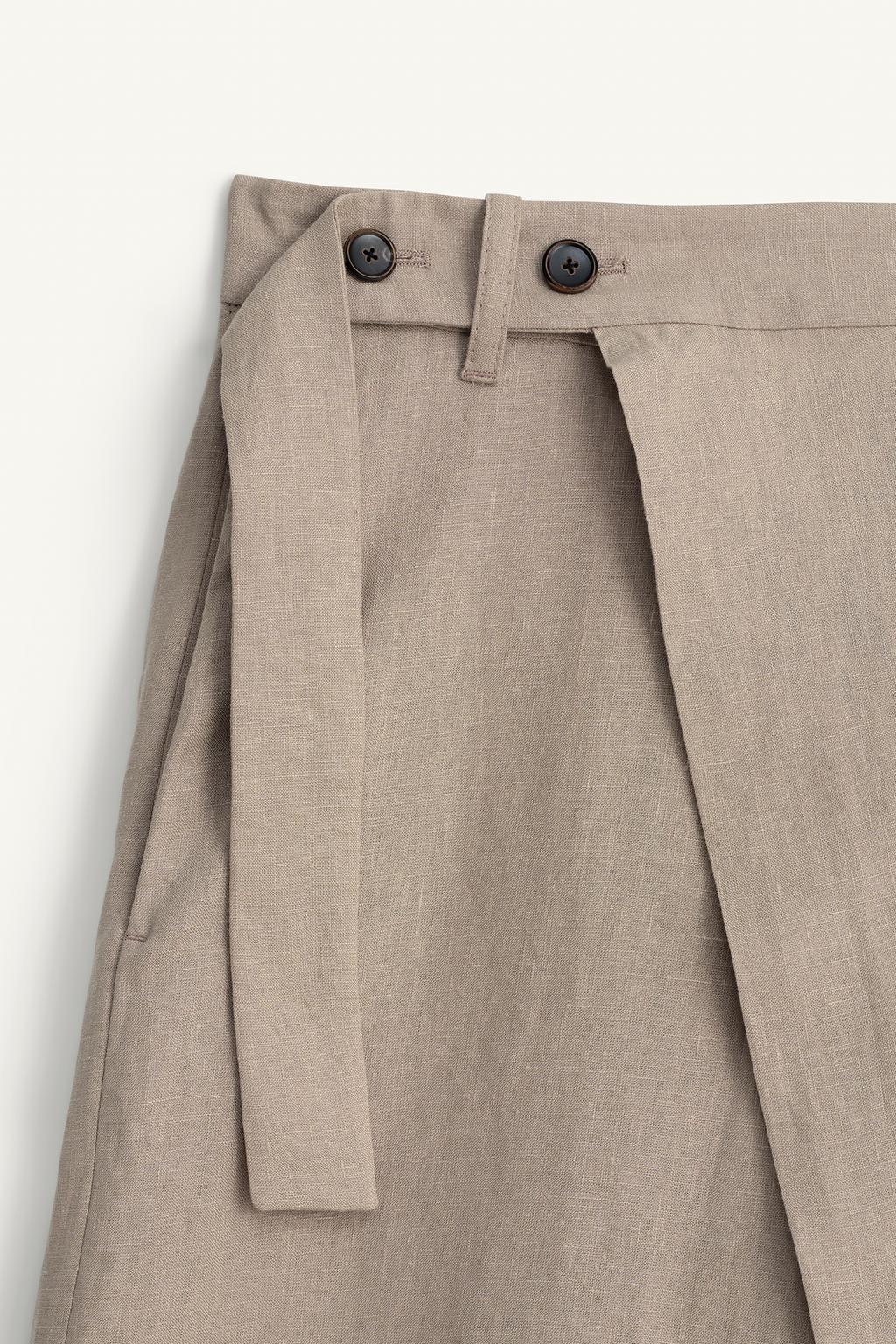 Широкие льняные бермуды на запах