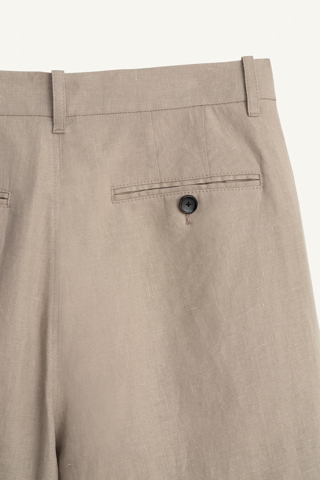 Широкие льняные бермуды на запах