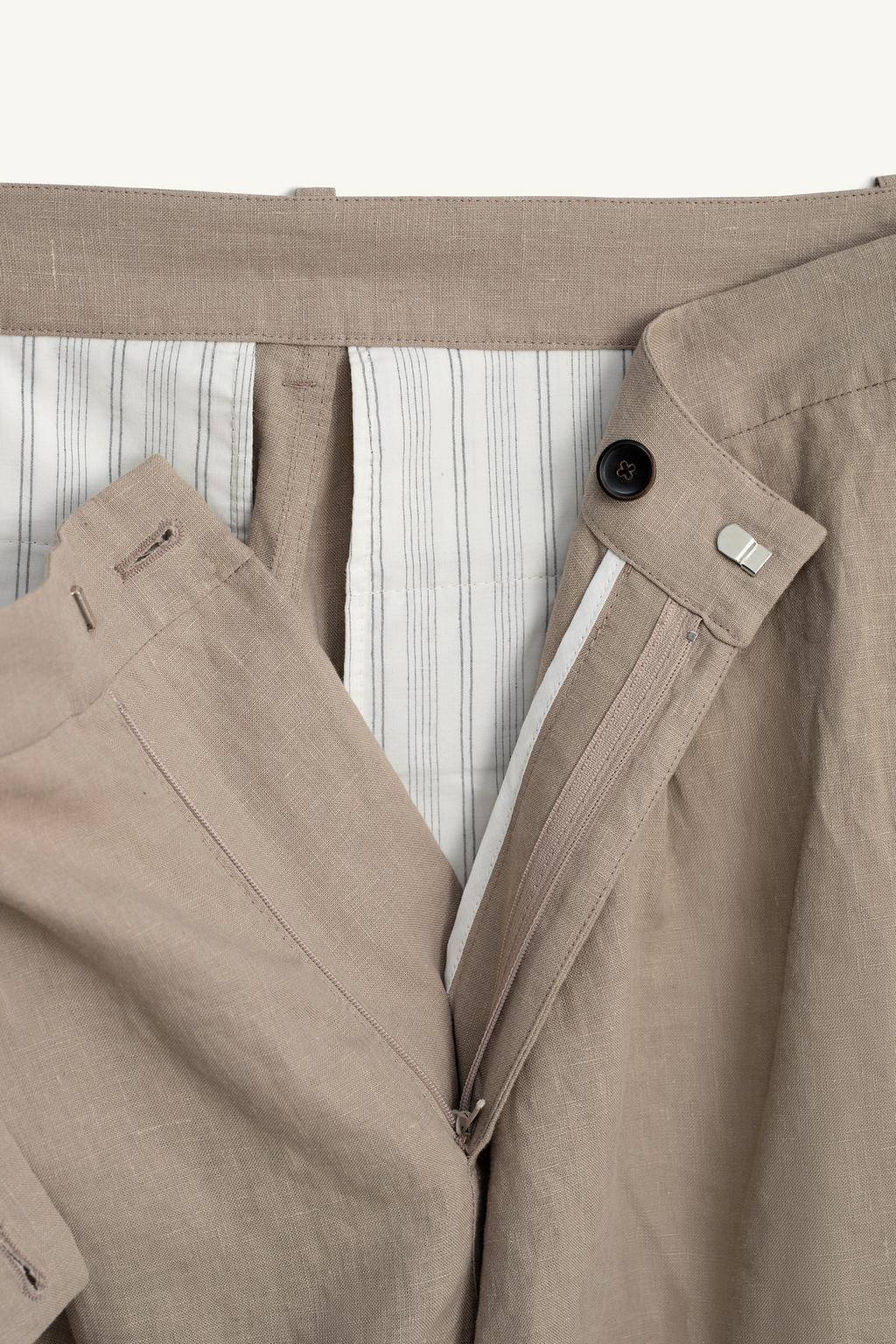 Широкие льняные бермуды на запах