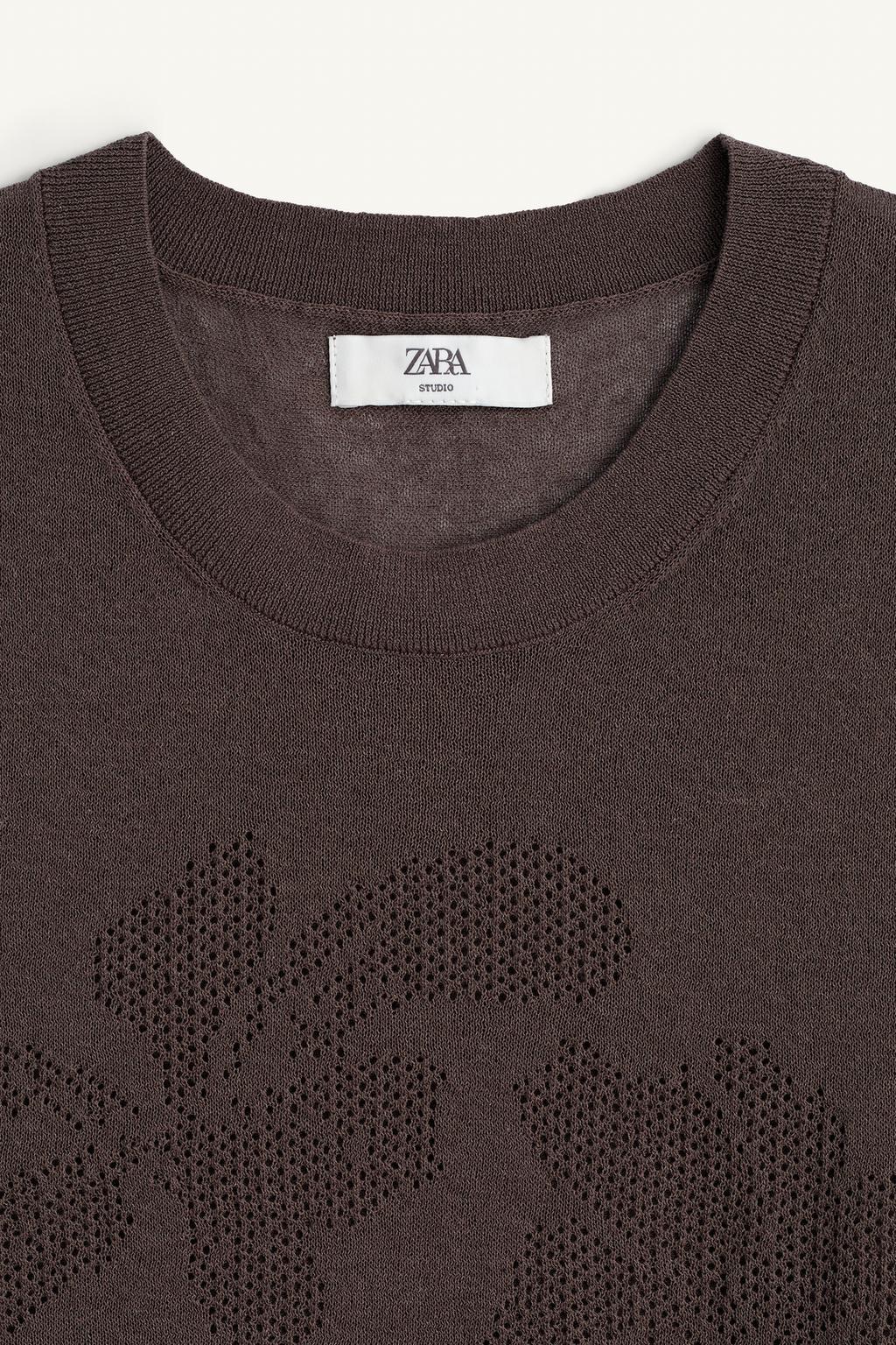 Трикотажный жилет с цветочным узором