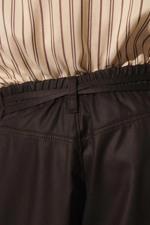 Бермуды свободного кроя из ленцелла с восковым эффектом- Заказать в России