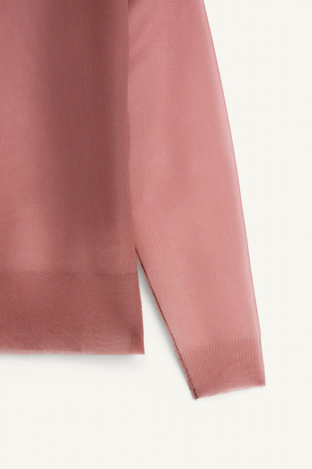 Джемпер из полупрозрачного вязаного полотна с контрастной отделкой (лимитированная коллекция)