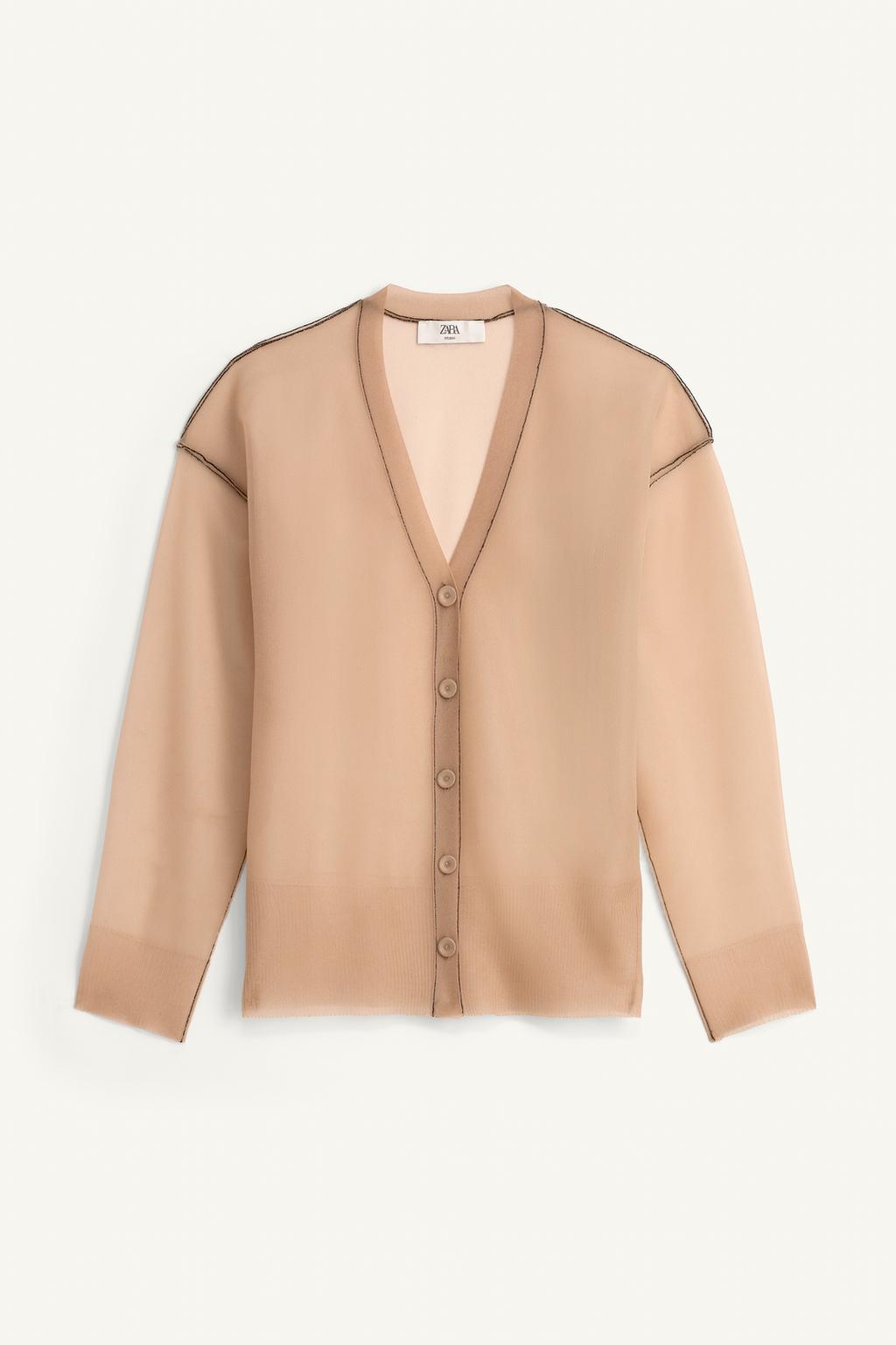 Кардиган из тонкого вязаного полупрозрачного трикотажа лимитированной коллекции