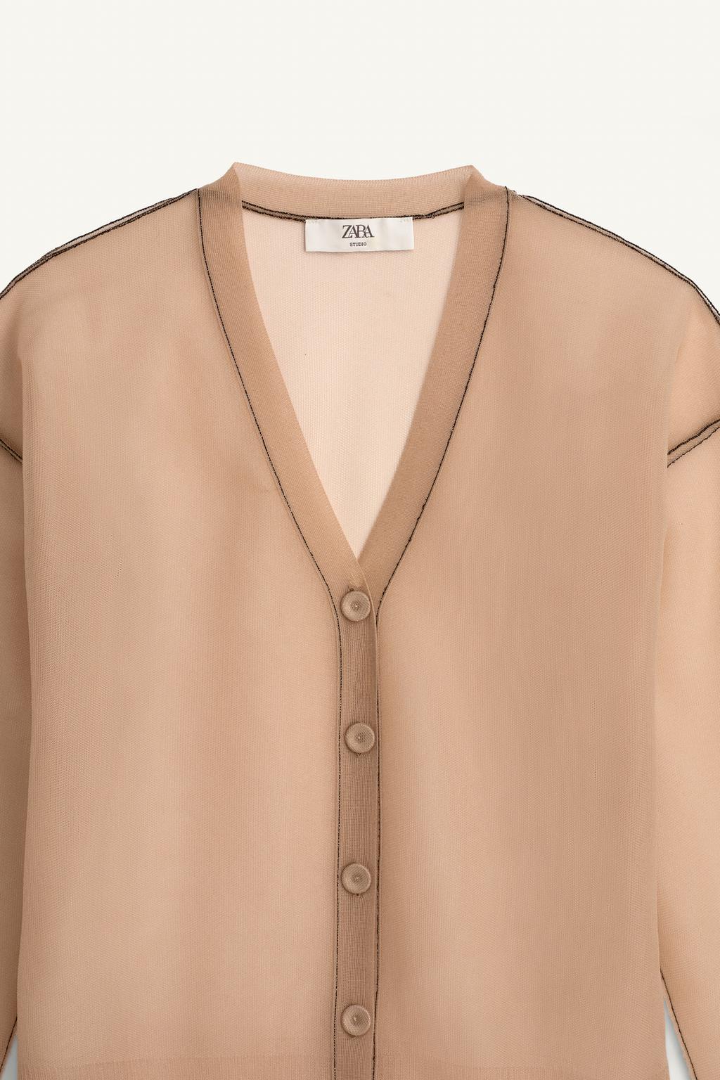 Кардиган из тонкого вязаного полупрозрачного трикотажа лимитированной коллекции