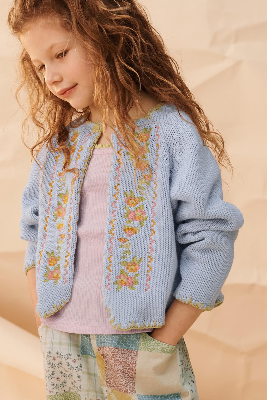 Кардиган с вязаной вышивкой цветов limited edition