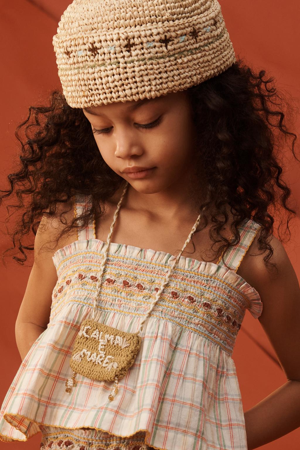 Топ в клетку с цветочной вышивкой limited edition