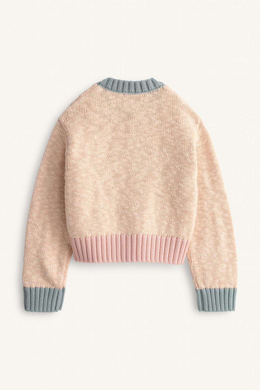 Кардиган с блоками цветов и вышитым цветком limited edition