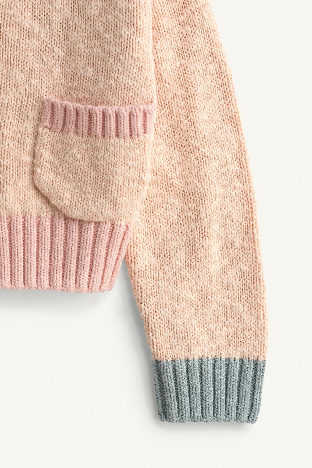 Кардиган с блоками цветов и вышитым цветком limited edition