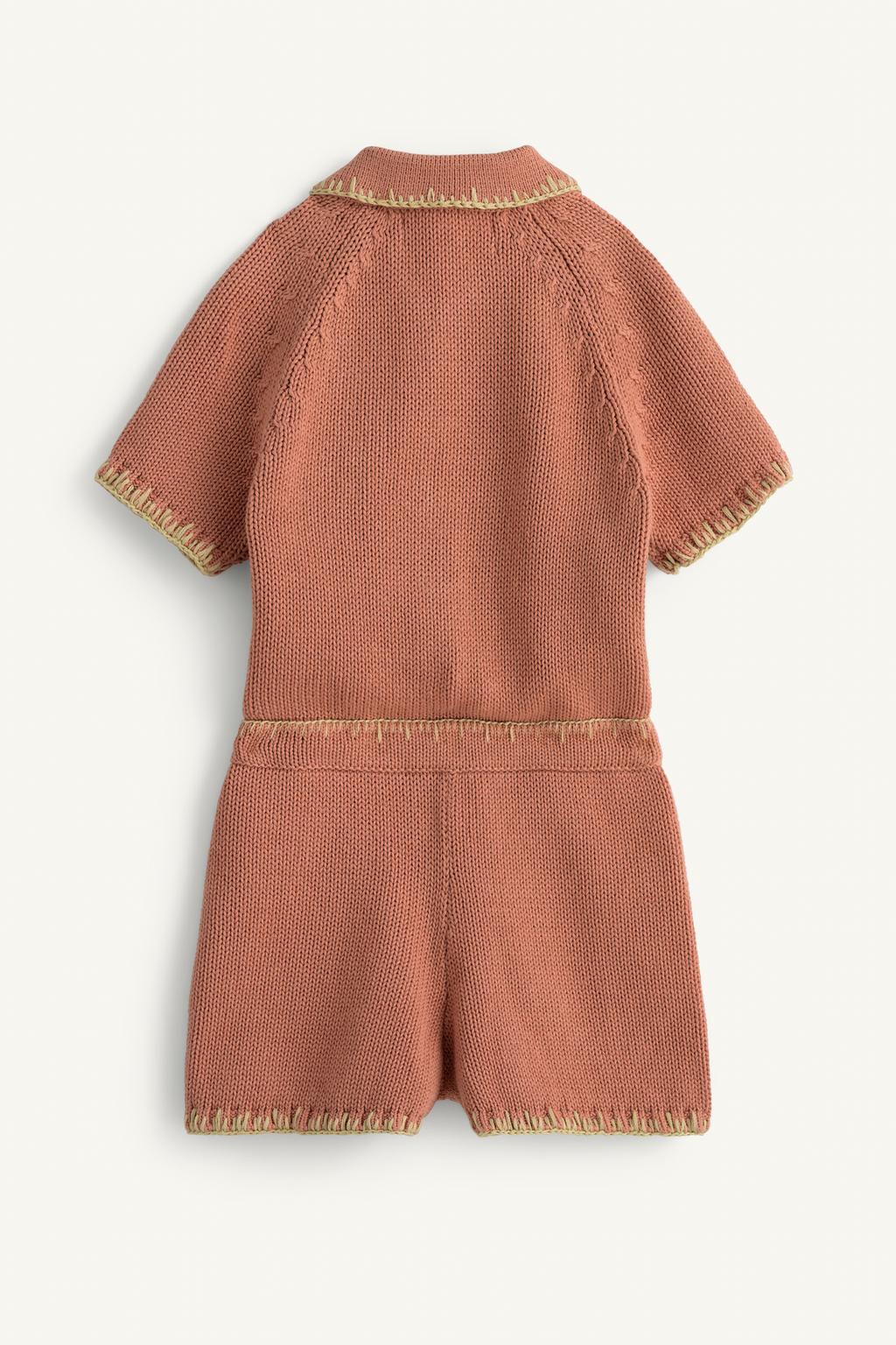 Комбинезон из трикотажа с цветочной крестиковой вышивкой limited edition