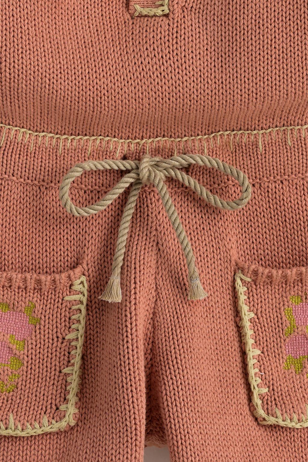 Комбинезон из трикотажа с цветочной крестиковой вышивкой limited edition