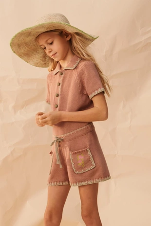 Комбинезон из трикотажа с цветочной крестиковой вышивкой limited edition- Заказать в России