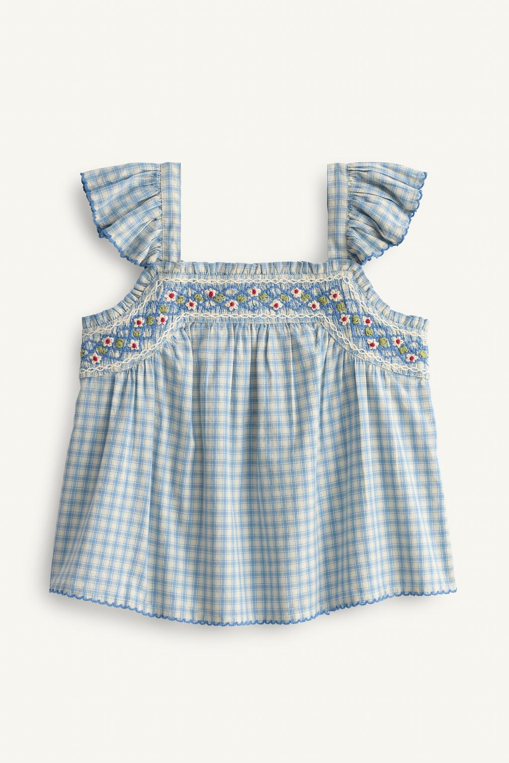 Топ в клетку с вышивкой (limited edition)