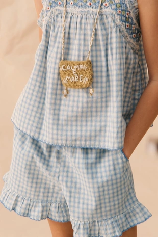 Топ в клетку с вышивкой (limited edition)- Заказать в России