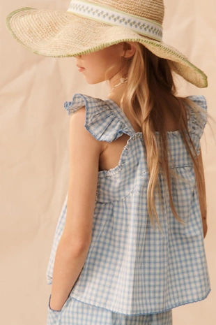 Топ в клетку с вышивкой (limited edition)- Заказать в России