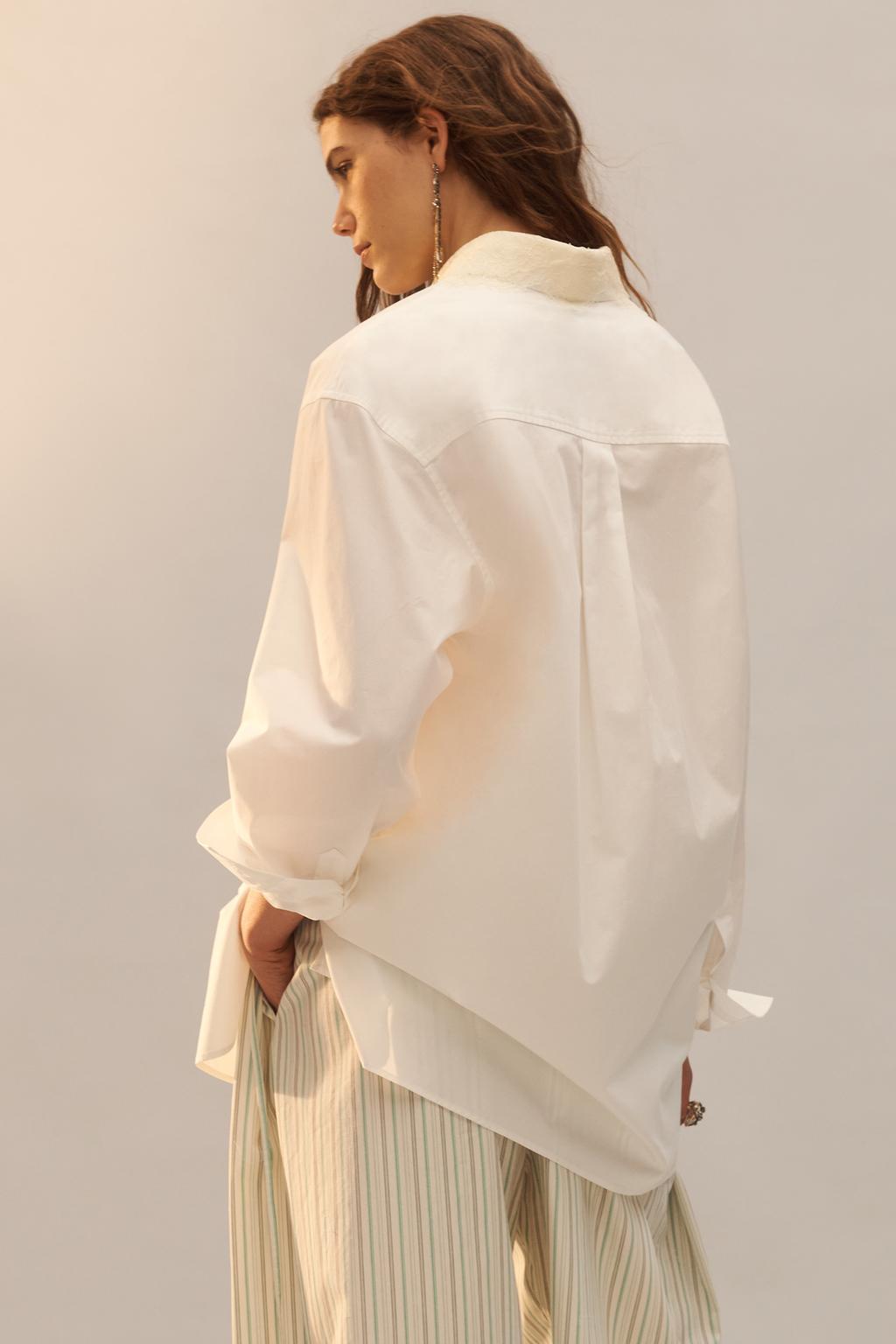 Рубашка из поплина limited edition с кружевным воротником