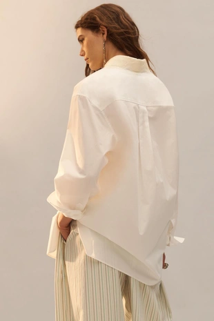 Рубашка из поплина limited edition с кружевным воротником- Заказать в России