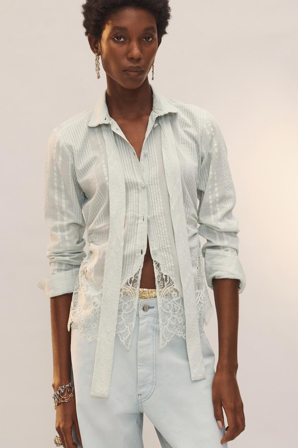 Рубашка limited edition с кружевными завязками
