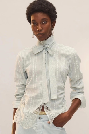 Рубашка limited edition с кружевными завязками- Заказать в России