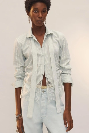 Рубашка limited edition с кружевными завязками- Заказать в России