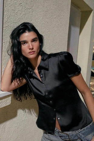 Атласная рубашка- Заказать в России