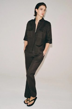 Рубашка из льна с карманами — Zw Collection- Заказать в России