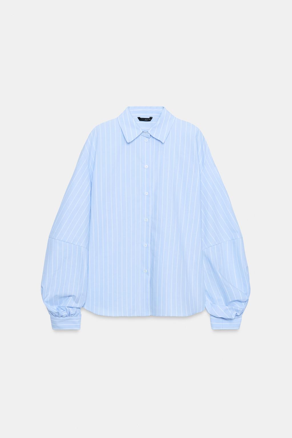 РУБАШКА В ПОЛОСКУ С ОБЪЕМНЫМИ РУКАВАМИ