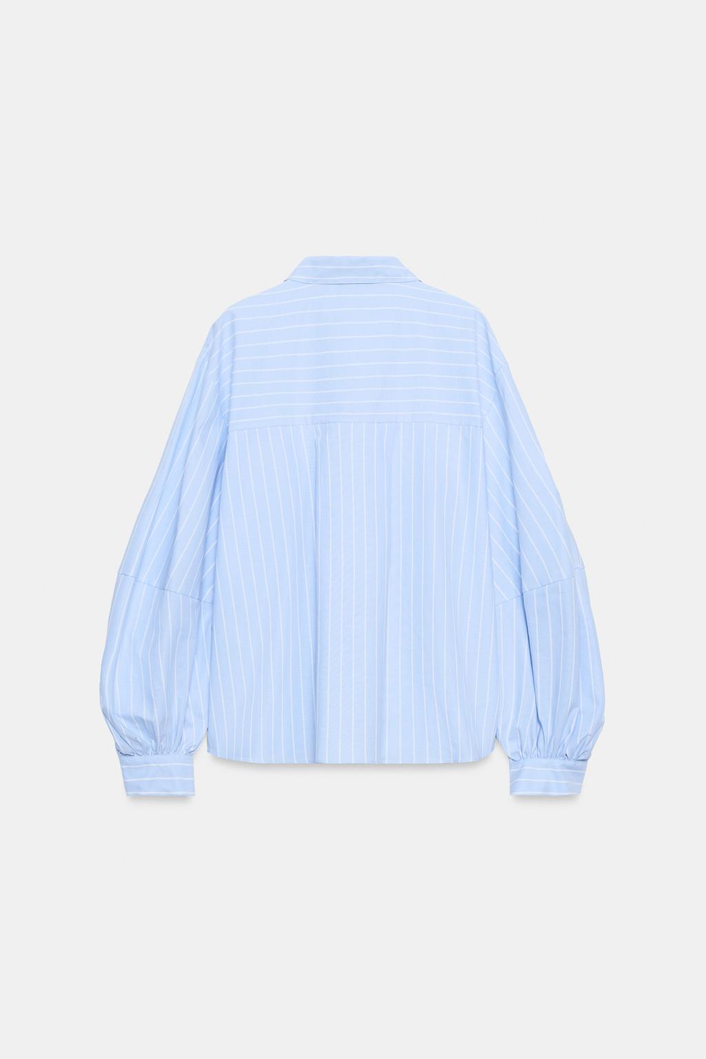 РУБАШКА В ПОЛОСКУ С ОБЪЕМНЫМИ РУКАВАМИ