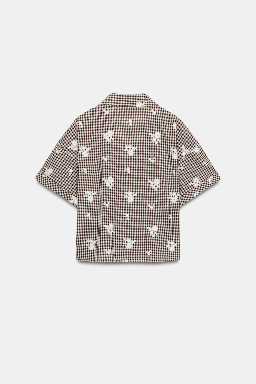 РУБАШКА В КЛЕТКУ С ВЫШИВКОЙ