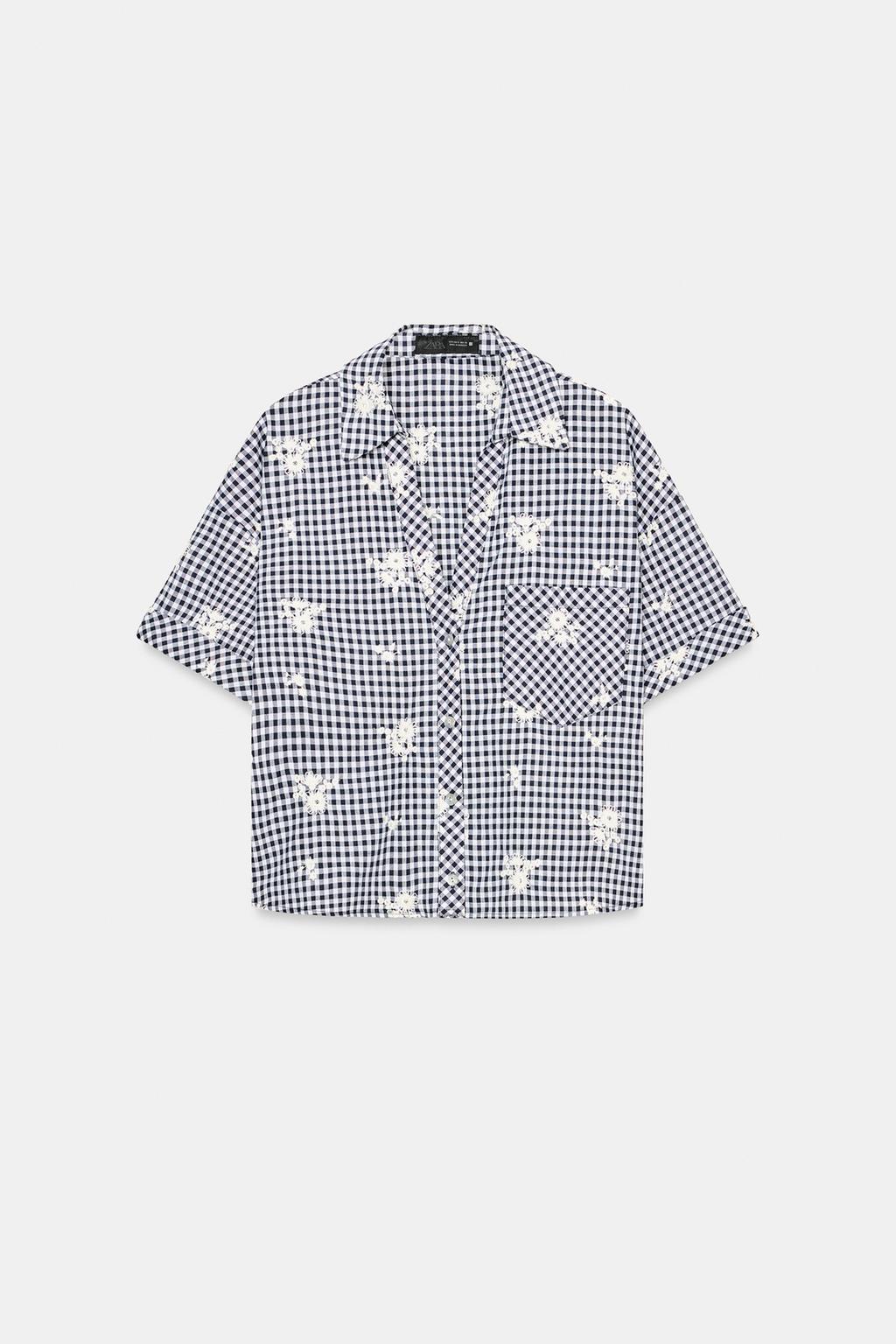 РУБАШКА В КЛЕТКУ С ВЫШИВКОЙ