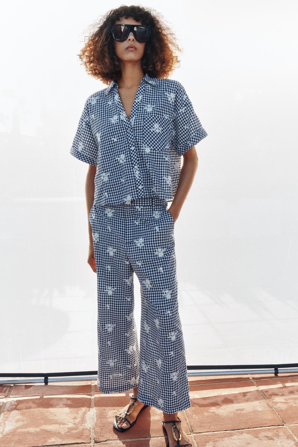 РУБАШКА В КЛЕТКУ С ВЫШИВКОЙ