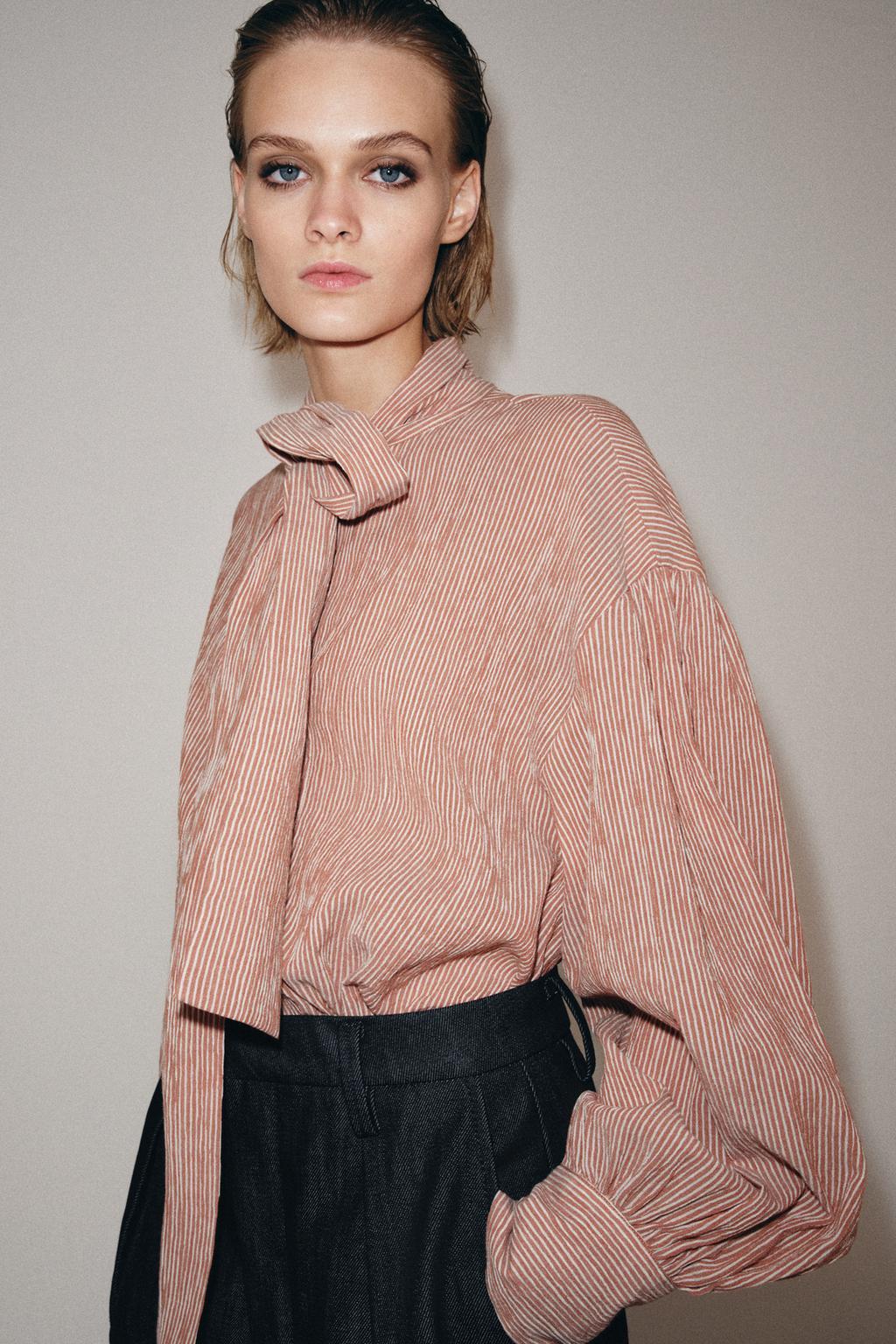 РУБАШКА В ПОЛОСКУ С ЗАВЯЗКАМИ — ZW COLLECTION