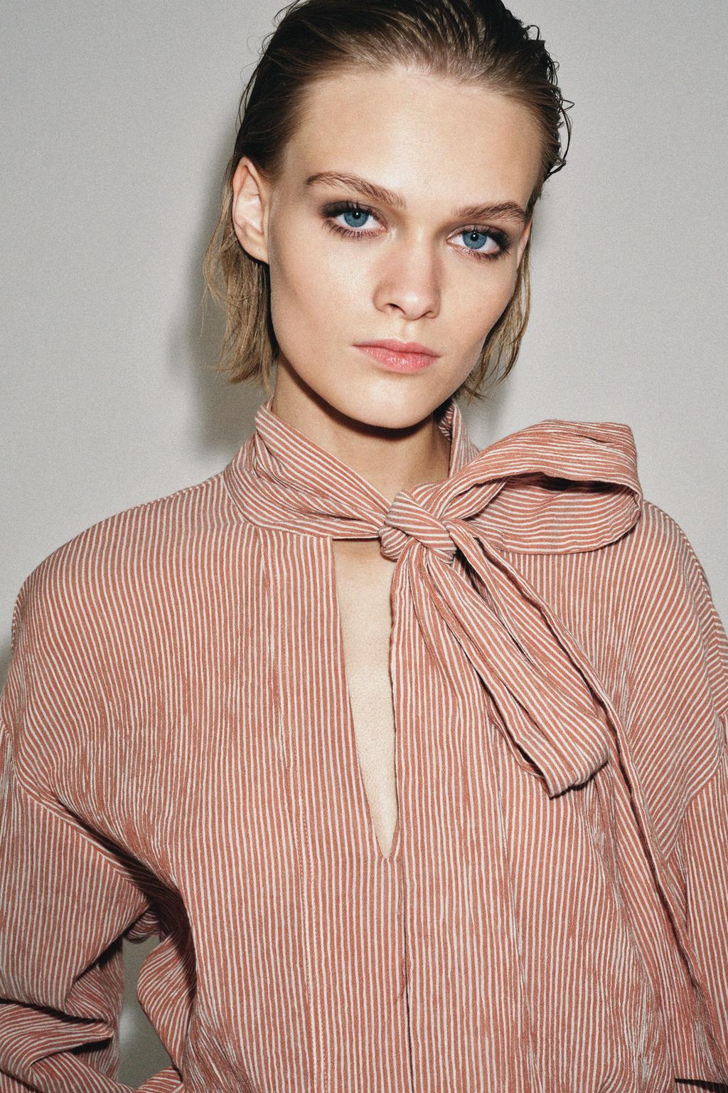 РУБАШКА В ПОЛОСКУ С ЗАВЯЗКАМИ — ZW COLLECTION