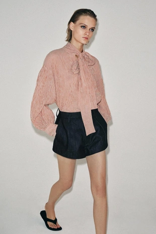 Рубашка в полоску с завязками — Zw Collection- Заказать в России