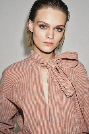 Рубашка в полоску с завязками — Zw Collection- Заказать в России