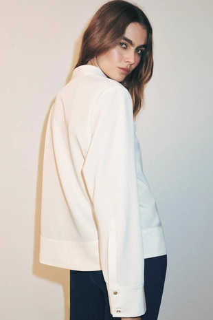 Рубашка с лентой на воротнике- Заказать в России