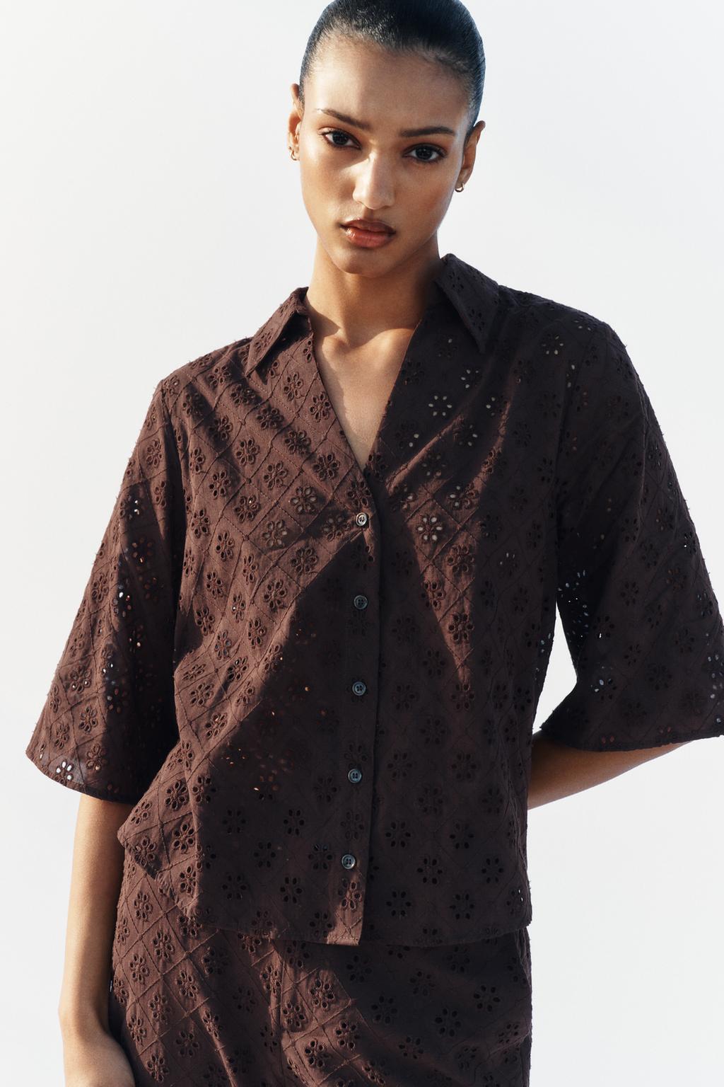 РУБАШКА С АЖУРНОЙ ВЫШИВКОЙ