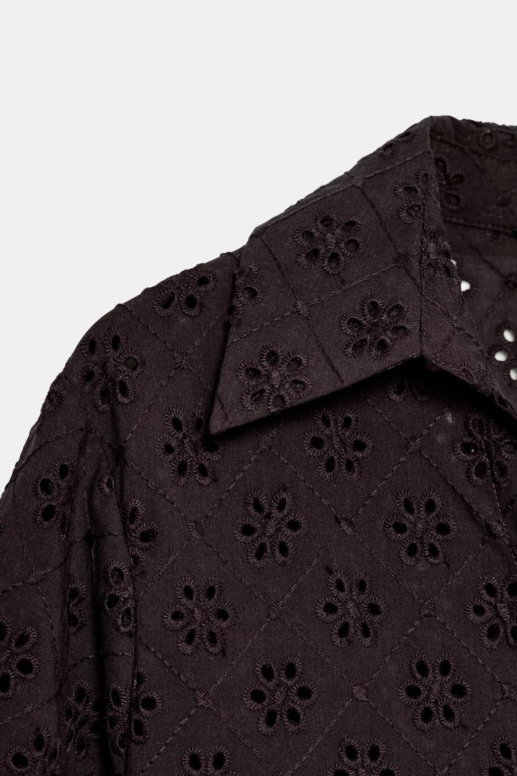 РУБАШКА С АЖУРНОЙ ВЫШИВКОЙ