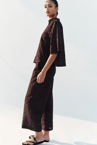 Рубашка с ажурной вышивкой- Заказать в России